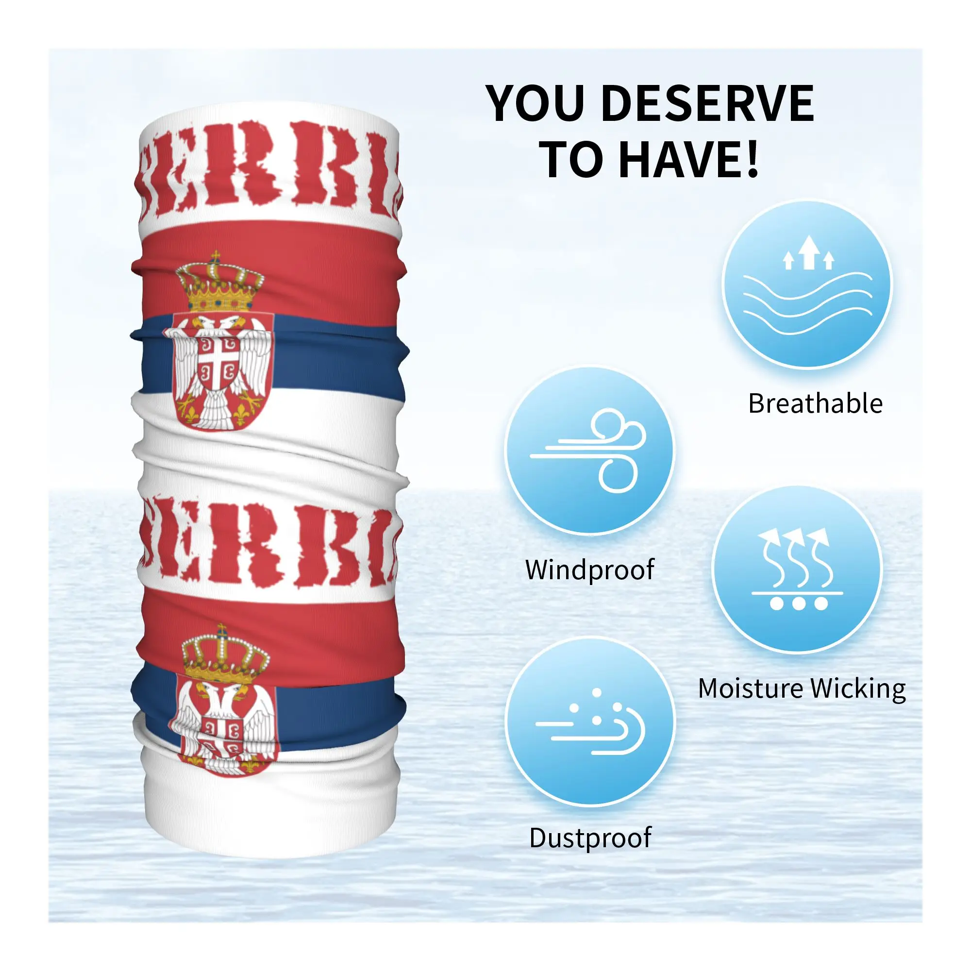 New Serbia Flag Bandana Neck G - огляд і ціна Neck Gaiter Face Cover