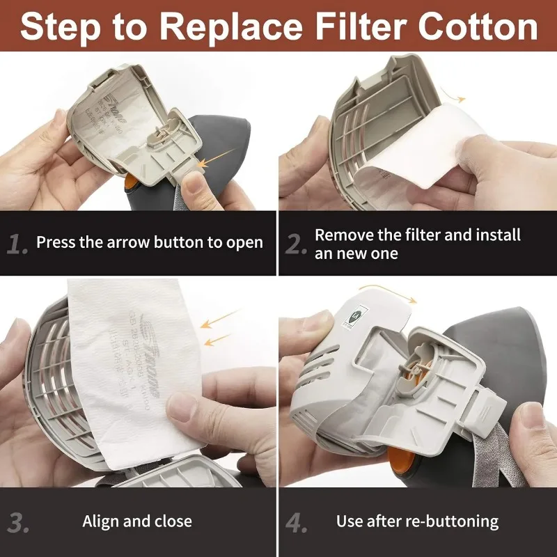 Dust Mask +20pcs Filter Cotton - огляд і ціна Dust Mask Construction