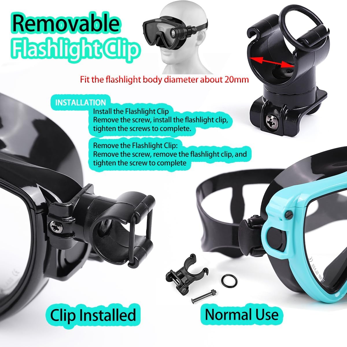 Scuba Diving Mask with Flashli - огляд і ціна Silicone Mask Bracket