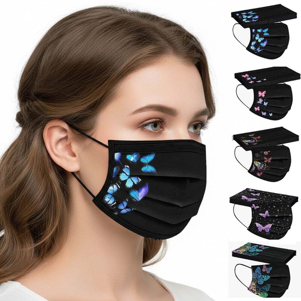 10pcs Colorful Butterfly Print - огляд і ціна Cloth Face Mask Washable