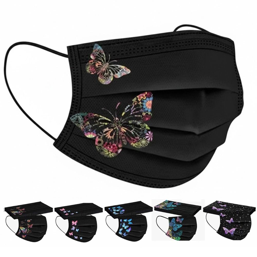 10pcs Colorful Butterfly Print - огляд і ціна Cloth Face Mask Washable