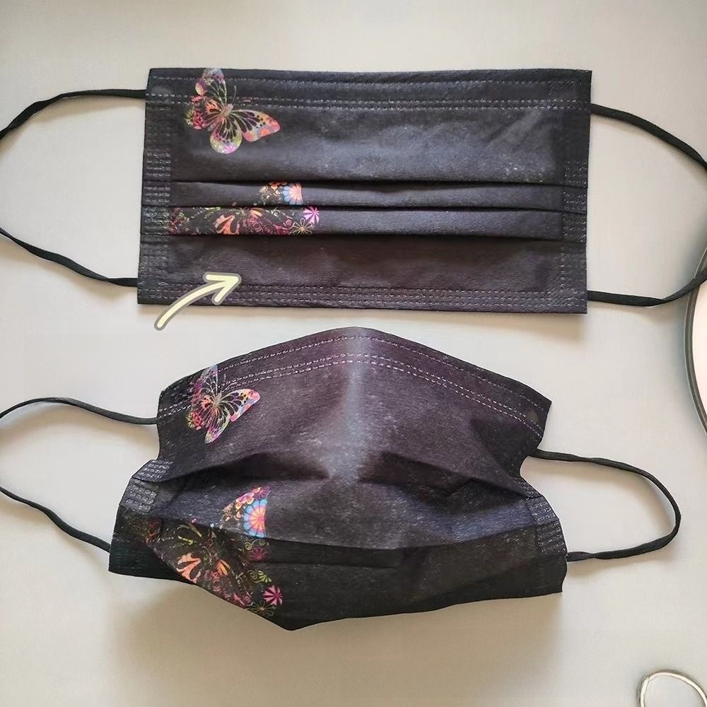 10pcs Colorful Butterfly Print - огляд і ціна Cloth Face Mask Washable